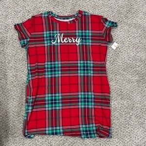 Plaid Red and Green Women's Pajama Dress